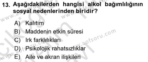 Sağlık Psikolojisi Dersi 2021 - 2022 Yılı Yaz Okulu Sınavı 13. Soru