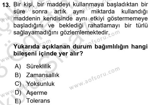 Sağlık Psikolojisi Dersi 2022 - 2023 Yılı Yaz Okulu Sınavı 13. Soru