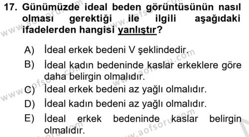 Sağlık Psikolojisi Dersi 2023 - 2024 Yılı (Vize) Ara Sınavı 17. Soru