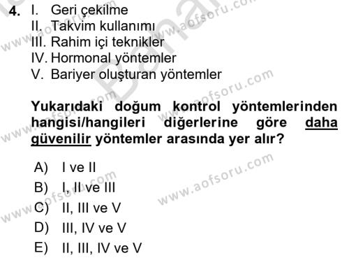 Sağlık Psikolojisi Dersi 2023 - 2024 Yılı (Final) Dönem Sonu Sınavı 4. Soru