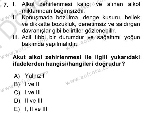 Sağlık Psikolojisi Dersi 2023 - 2024 Yılı (Final) Dönem Sonu Sınavı 7. Soru