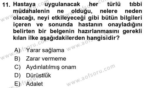 Sağlık İşletmelerinde Davranış Dersi 2021 - 2022 Yılı Yaz Okulu Sınavı 11. Soru