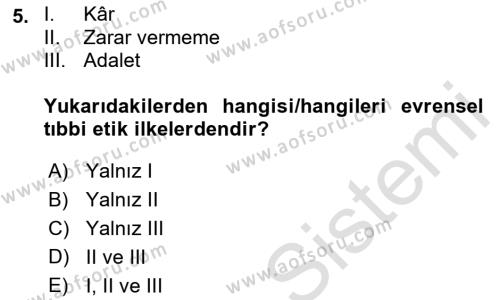 Sağlık İşletmeciliği 2 Dersi 2021 - 2022 Yılı Yaz Okulu Sınavı 5. Soru