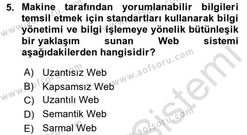 Sağlık İşletmeciliği 2 Dersi 2022 - 2023 Yılı Yaz Okulu Sınavı 5. Soru