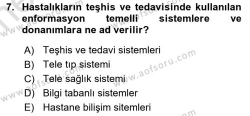 Sağlık İşletmeciliği 2 Dersi 2023 - 2024 Yılı (Vize) Ara Sınavı 7. Soru