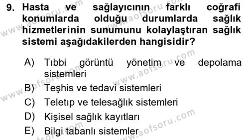 Sağlık İşletmeciliği 2 Dersi 2023 - 2024 Yılı (Vize) Ara Sınavı 9. Soru