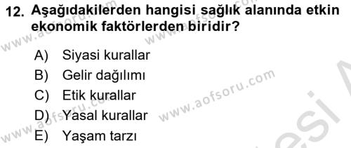 Sağlık İşletmelerinde Halkla İlişkiler Dersi 2020 - 2021 Yılı Yaz Okulu Sınavı 12. Soru