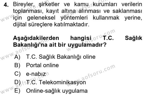 Sağlık İşletmelerinde Halkla İlişkiler Dersi 2020 - 2021 Yılı Yaz Okulu Sınavı 4. Soru