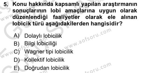 Sağlık İşletmelerinde Halkla İlişkiler Dersi 2021 - 2022 Yılı (Final) Dönem Sonu Sınavı 5. Soru