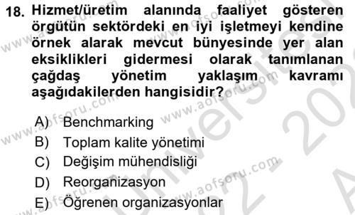 Sağlık İşletmelerinde Halkla İlişkiler Dersi 2022 - 2023 Yılı (Vize) Ara Sınavı 18. Soru