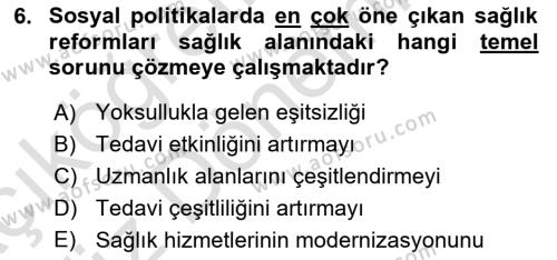 Sağlık İşletmelerinde Halkla İlişkiler Dersi 2022 - 2023 Yılı (Vize) Ara Sınavı 6. Soru