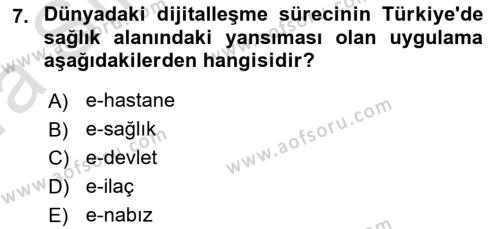 Sağlık İşletmelerinde Halkla İlişkiler Dersi 2022 - 2023 Yılı (Vize) Ara Sınavı 7. Soru