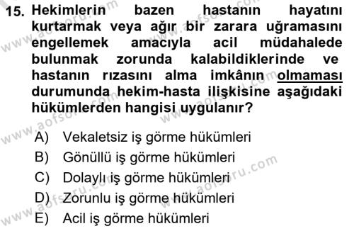 Sağlık İşletmelerinde Halkla İlişkiler Dersi 2022 - 2023 Yılı (Final) Dönem Sonu Sınavı 15. Soru