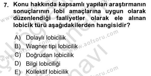 Sağlık İşletmelerinde Halkla İlişkiler Dersi 2022 - 2023 Yılı (Final) Dönem Sonu Sınavı 7. Soru