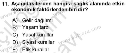 Sağlık İşletmelerinde Halkla İlişkiler Dersi 2022 - 2023 Yılı Yaz Okulu Sınavı 11. Soru