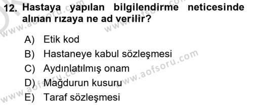 Sağlık İşletmelerinde Halkla İlişkiler Dersi 2022 - 2023 Yılı Yaz Okulu Sınavı 12. Soru