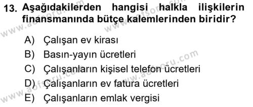 Sağlık İşletmelerinde Halkla İlişkiler Dersi 2022 - 2023 Yılı Yaz Okulu Sınavı 13. Soru