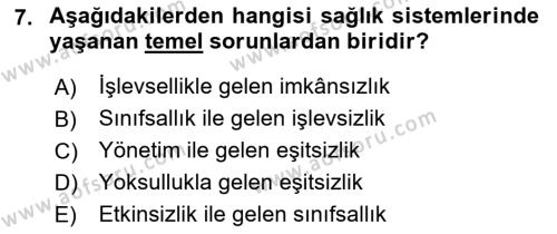 Sağlık İşletmelerinde Halkla İlişkiler Dersi 2022 - 2023 Yılı Yaz Okulu Sınavı 7. Soru