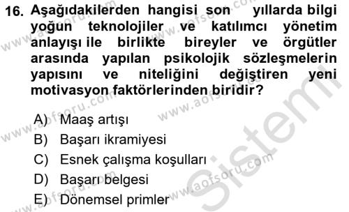 Sağlık İşletmelerinde Halkla İlişkiler Dersi 2023 - 2024 Yılı (Vize) Ara Sınavı 16. Soru