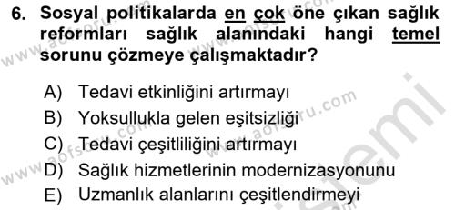 Sağlık İşletmelerinde Halkla İlişkiler Dersi 2023 - 2024 Yılı (Vize) Ara Sınavı 6. Soru