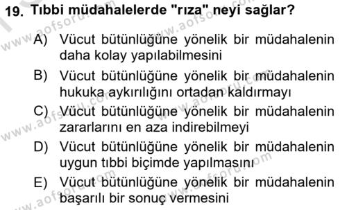 Sağlık İşletmelerinde Halkla İlişkiler Dersi 2023 - 2024 Yılı (Final) Dönem Sonu Sınavı 19. Soru