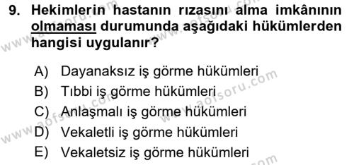 Sağlık İşletmelerinde Halkla İlişkiler Dersi 2023 - 2024 Yılı (Final) Dönem Sonu Sınavı 9. Soru