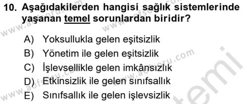 Sağlık İşletmelerinde Halkla İlişkiler Dersi 2023 - 2024 Yılı Yaz Okulu Sınavı 10. Soru