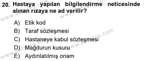 Sağlık İşletmelerinde Halkla İlişkiler Dersi 2023 - 2024 Yılı Yaz Okulu Sınavı 20. Soru