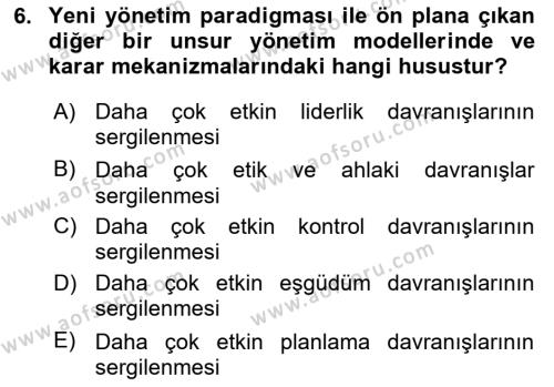 Sağlık İşletmelerinde Halkla İlişkiler Dersi 2023 - 2024 Yılı Yaz Okulu Sınavı 6. Soru