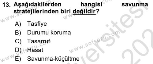 Sağlık İşletmelerinde Yönetim Dersi 2023 - 2024 Yılı (Final) Dönem Sonu Sınavı 13. Soru