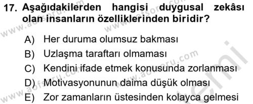 Sağlık İşletmelerinde İnsan Kaynakları Yönetimi Dersi 2021 - 2022 Yılı Yaz Okulu Sınavı 17. Soru