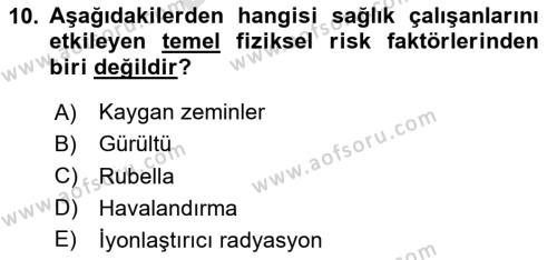 Sağlık İşletmelerinde İnsan Kaynakları Yönetimi Dersi 2023 - 2024 Yılı (Final) Dönem Sonu Sınavı 10. Soru