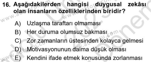 Sağlık İşletmelerinde İnsan Kaynakları Yönetimi Dersi 2023 - 2024 Yılı (Final) Dönem Sonu Sınavı 16. Soru