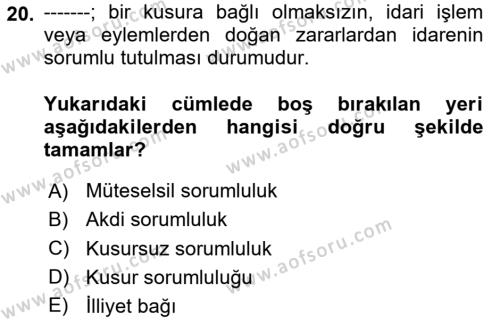 Sağlık İşletmelerinde İnsan Kaynakları Yönetimi Dersi 2023 - 2024 Yılı (Final) Dönem Sonu Sınavı 20. Soru