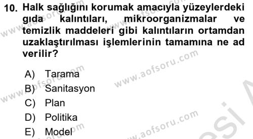 Sağlık Politikaları Dersi 2021 - 2022 Yılı Yaz Okulu Sınavı 10. Soru