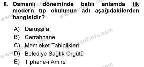 Sağlık Politikaları Dersi 2021 - 2022 Yılı Yaz Okulu Sınavı 8. Soru