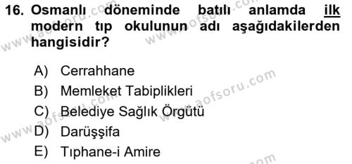 Sağlık Politikaları Dersi 2023 - 2024 Yılı (Vize) Ara Sınavı 16. Soru