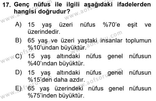 Sağlık Alanında İstatistik Dersi 2022 - 2023 Yılı Yaz Okulu Sınavı 17. Soru