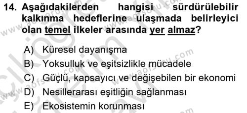 Sağlık Ekonomisi Dersi 2022 - 2023 Yılı Yaz Okulu Sınavı 14. Soru