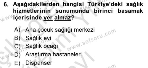 Sağlık Ekonomisi Dersi 2022 - 2023 Yılı Yaz Okulu Sınavı 6. Soru