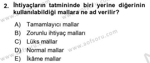 Sağlık Ekonomisi Dersi 2023 - 2024 Yılı (Vize) Ara Sınavı 2. Soru