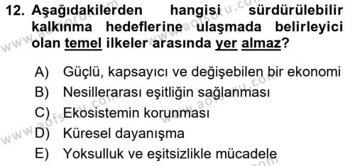 Sağlık Ekonomisi Dersi 2023 - 2024 Yılı Yaz Okulu Sınavı 12. Soru