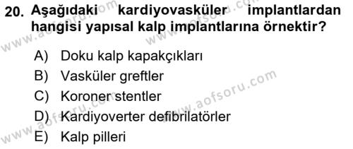 Genel Tıbbi Ürün Ve Tıbbi Cihaz Bilgisi Dersi 2022 - 2023 Yılı (Vize) Ara Sınavı 20. Soru