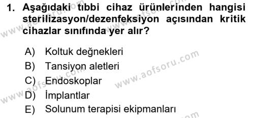 Genel Tıbbi Ürün Ve Tıbbi Cihaz Bilgisi Dersi 2022 - 2023 Yılı Yaz Okulu Sınavı 1. Soru