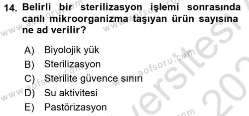 Genel Tıbbi Ürün Ve Tıbbi Cihaz Bilgisi Dersi 2023 - 2024 Yılı (Vize) Ara Sınavı 14. Soru