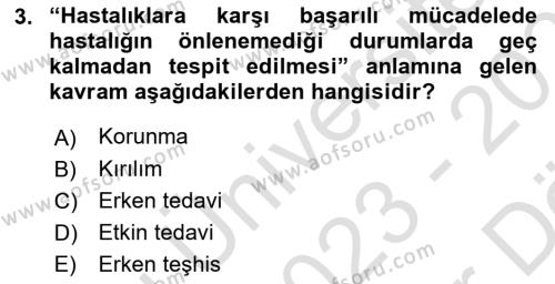 Genel Tıbbi Ürün Ve Tıbbi Cihaz Bilgisi Dersi 2023 - 2024 Yılı (Vize) Ara Sınavı 3. Soru