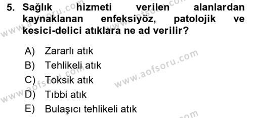 Genel Tıbbi Ürün Ve Tıbbi Cihaz Bilgisi Dersi 2023 - 2024 Yılı (Vize) Ara Sınavı 5. Soru