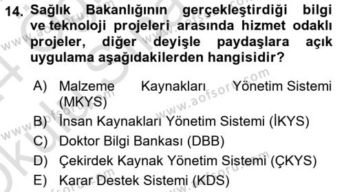 Sağlık Bilimlerinde Ve Yönetiminde Etik Dersi 2023 - 2024 Yılı Yaz Okulu Sınavı 14. Soru