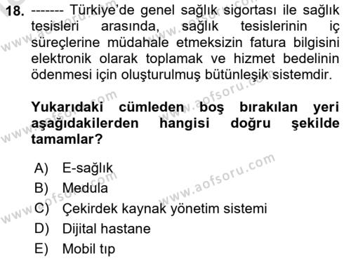 Sağlık Bilimlerinde Ve Yönetiminde Etik Dersi 2023 - 2024 Yılı Yaz Okulu Sınavı 18. Soru