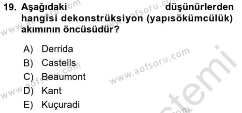 Sağlık Bilimlerinde Ve Yönetiminde Etik Dersi 2023 - 2024 Yılı Yaz Okulu Sınavı 19. Soru